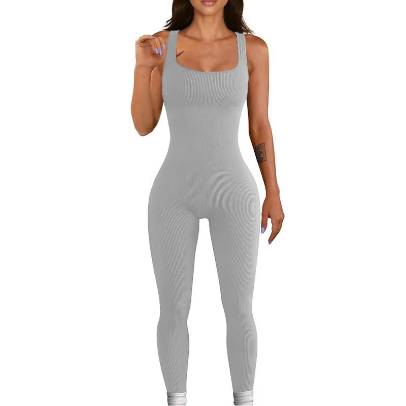 Ribbed Shapewear Jumpsuit Long