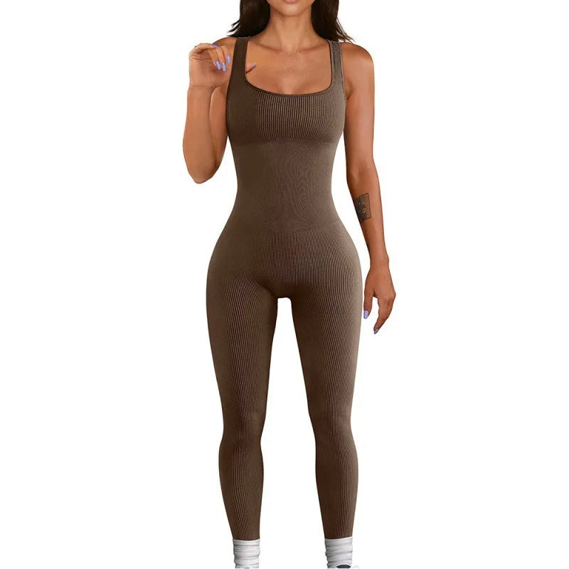 Ribbed Shapewear Jumpsuit Long
