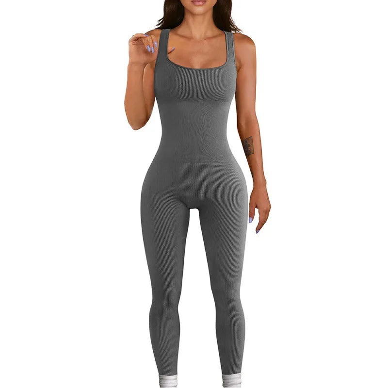 Ribbed Shapewear Jumpsuit Long