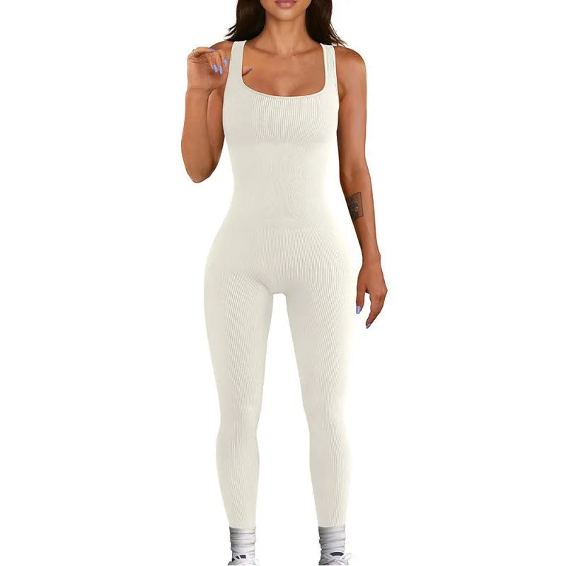 Ribbed Shapewear Jumpsuit Long