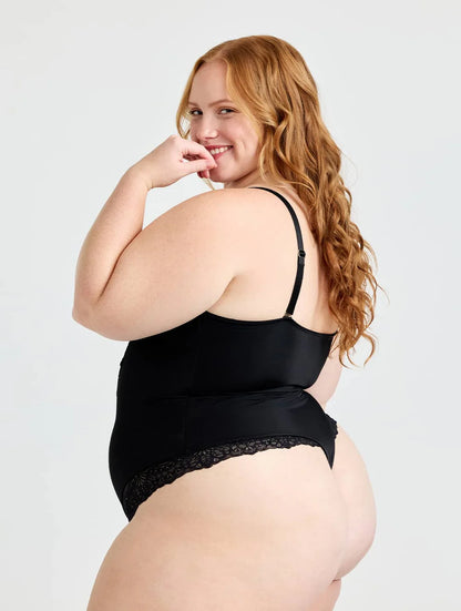 V-Neck Half Lazed Bodysuit